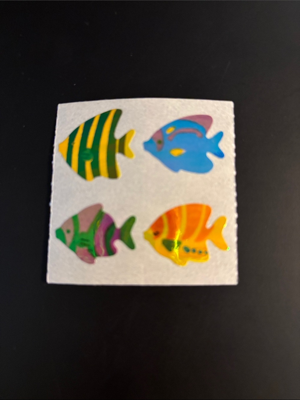 Vintage Retro 90’s Great Seven 7 Tropical Fish Pearly Iridescent Sticker Mod